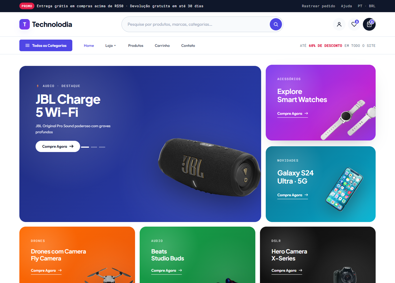 Technolódia Store - Ecommerce Website